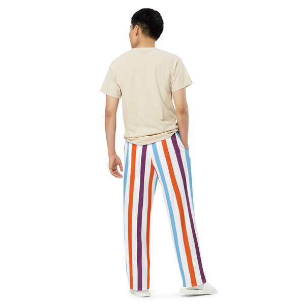 Hoodies4You "Look Like Ken" "Halloween" White/multi Color Stripe PJ Pants