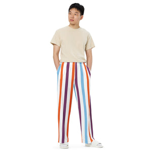 Hoodies4You "Look Like Ken" "Halloween" White/multi Color Stripe PJ Pants