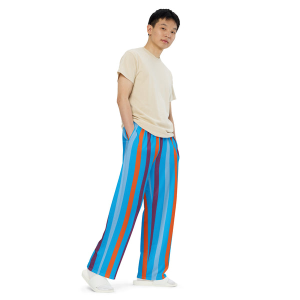Hoodies4You "Look Like Ken" "Halloween" Blue/multi Color Stripe PJ Pants