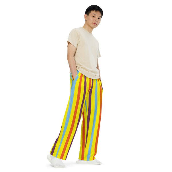 Hoodies4You "Look Like Ken" "Halloween" Yellow/multi Color Stripe PJ Pants