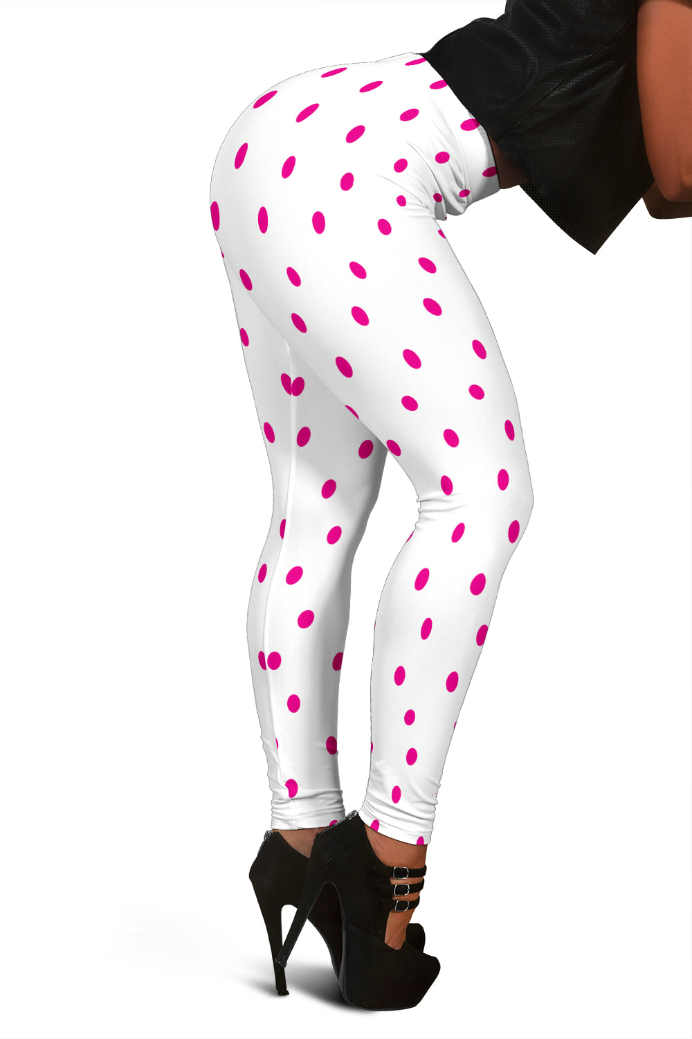 Hoodies4you "Look like Barbie" "Halloween White Leggings w/pink Polka Dots