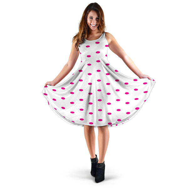 Hoodies4you "Look like Barbie" "Halloween White Dress w/Pink Polka Dots