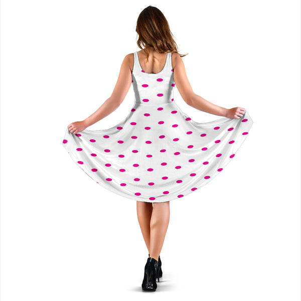 Hoodies4you "Look like Barbie" "Halloween White Dress w/Pink Polka Dots