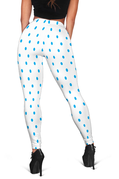 Hoodies4you "Look like Barbie" "Halloween White Leggings w/blue Polka Dots