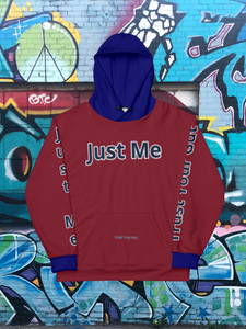 Hoodies4You  "Just Me" "Trust Your Gut" Burgundy w/Navy Blue Cuffs and Hood