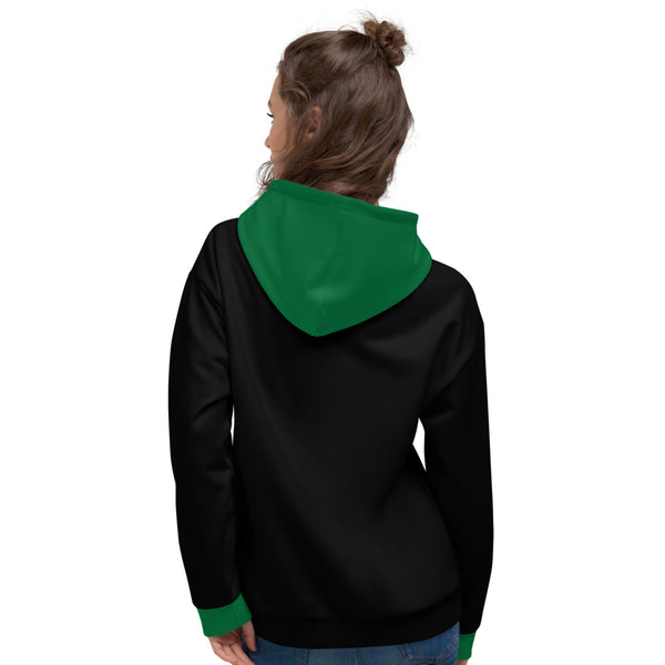 Hoodies4you "Just Me" Black w/Forest Green Cuffs and Hood