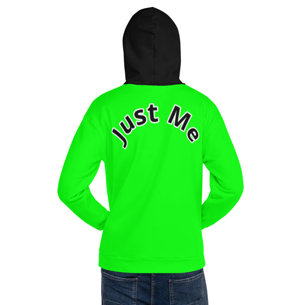 Hoodies4You "Just Me" Neon Green w/Black Hood (Back Just Me) #014