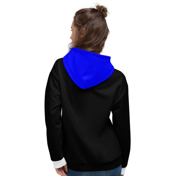 Hoodies4You "Just Me" "Trust Your Gut" Black w/White Cuffs and Blue Hood (SP)