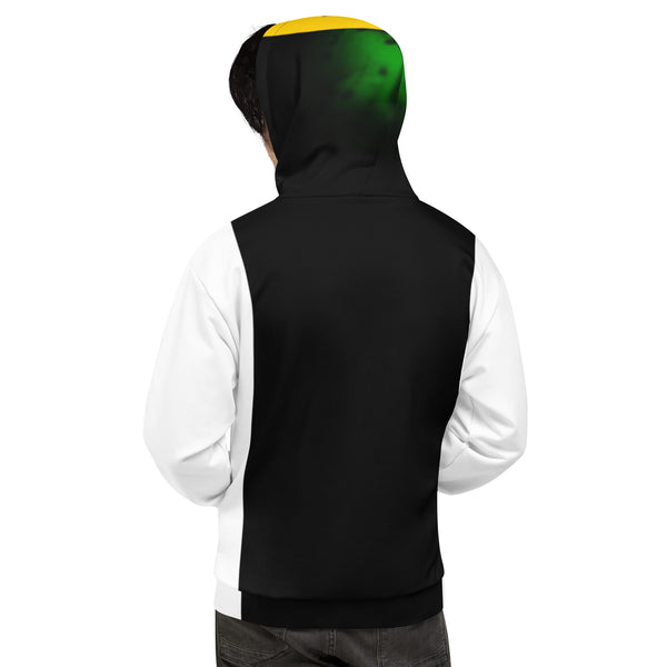 Hoodies4You "Just Me" Green Logo Black & White w/Black, green and yellow Hood