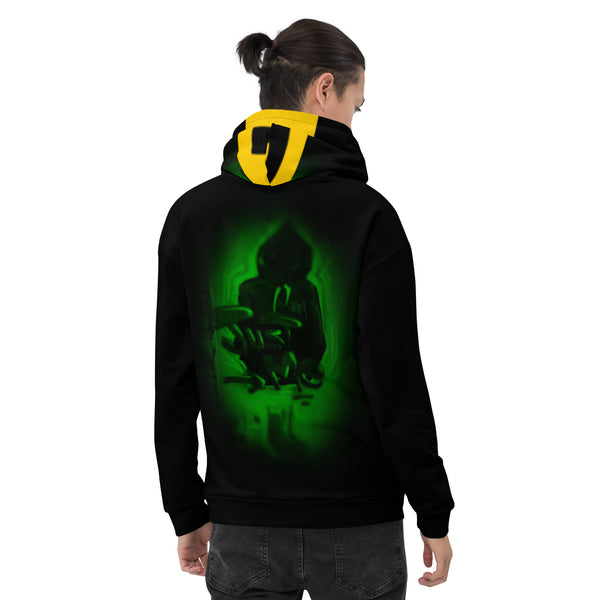 Hoodies4You "Just Me" Green "Just Me" Back and Front  w/Black Hood