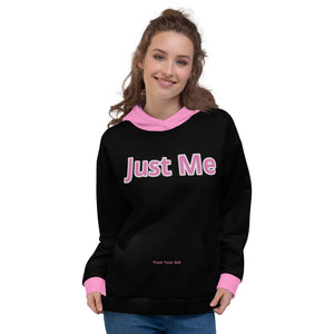 Hoodies4you "Just Me" Black w/Bubble Gum Pink Cuffs and Hood