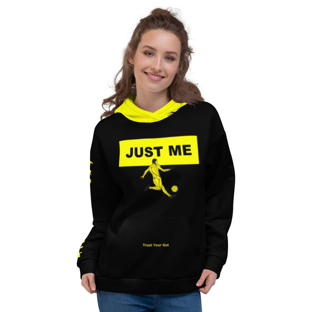 Hoodies4You "Just Me" Soccer Black w/Yellow and Black Hood