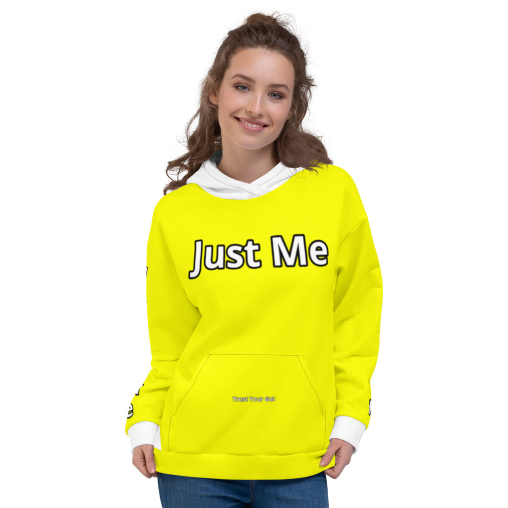 Hoodies4you "Just Me" "Trust Your Gut" Yellow w/White Cuffs and Hood