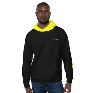 Hoodies4You "Just Me", "Trust Your Gut" Black w/Green Letter and Yellow Hood