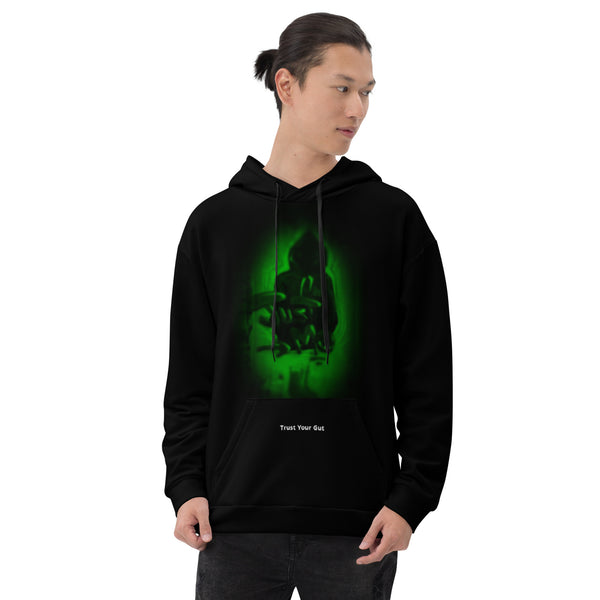 Hoodies4You "Just Me" Green "Just Me" "Leave Me Alone" Back and Front w/Black Hood