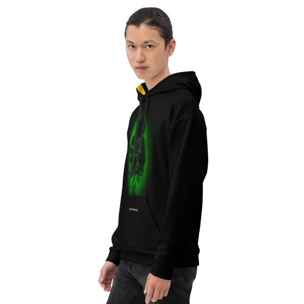 Hoodies4You "Just Me" Green "Just Me" Back and Front  w/Black Hood