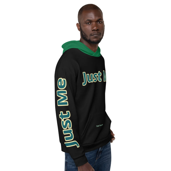 Hoodies4You "Just Me" "Trust Your Gut" Black w/Forest Green Hood