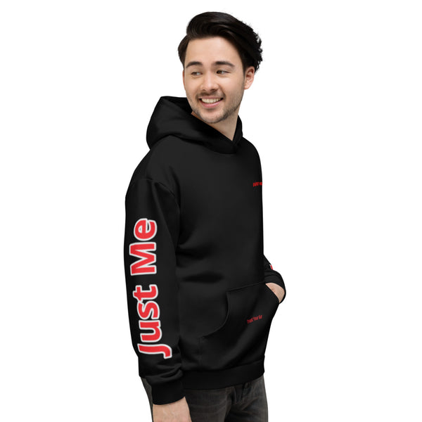Hoodies4You "Just Me", "Trust Your Gut" Black w/Red Letter and Black Hood