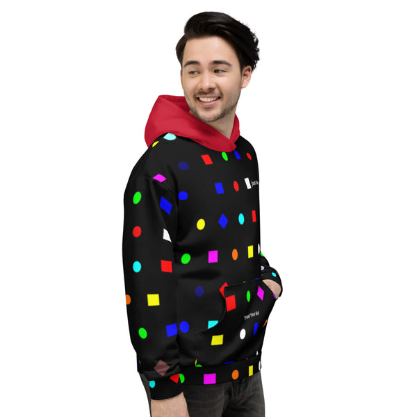 Hoodies4You "Just Me" Colorful Shapes w/Ruby Red Hood