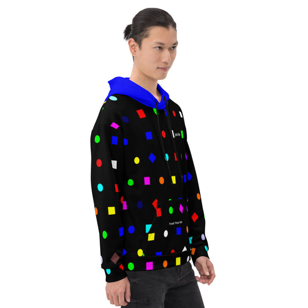 Hoodies4You  "Just Me" Men's Colorful Shapes w/Blue Hood