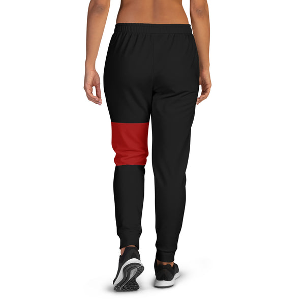 Hoodies4you "Just Me" Black/Ruby Red Women's Joggers Pants #026