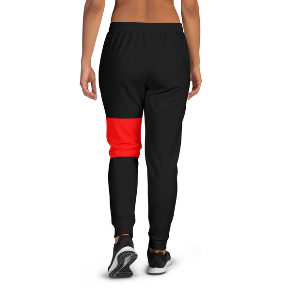 Hoodies4you "Just Me" Black/Red Women's Joggers Pants #031