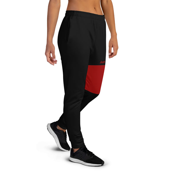 Hoodies4you "Just Me" Black/Ruby Red Women's Joggers Pants #026