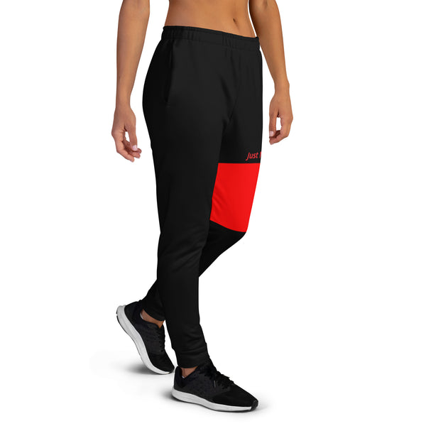 Hoodies4you "Just Me" Black/Red Women's Joggers Pants #031