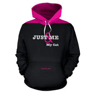 Hoodies4You "Just Me and My Cat" Black w/Pink Hood