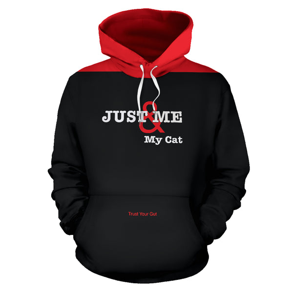 Hoodies4You "Just Me and My Cat" Black w/Red Hood and Cat