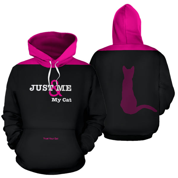 Hoodies4You "Just Me and My Cat" Black w/Pink Hood and Cat
