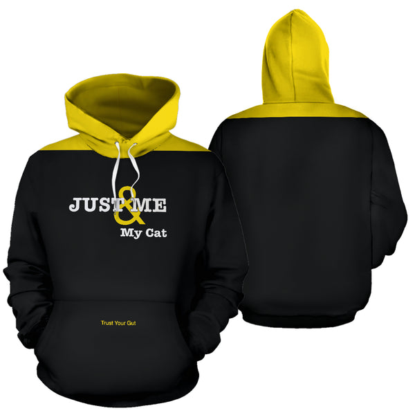 Hoodies4You "Just Me and My Cat" Black w/Yellow Hood