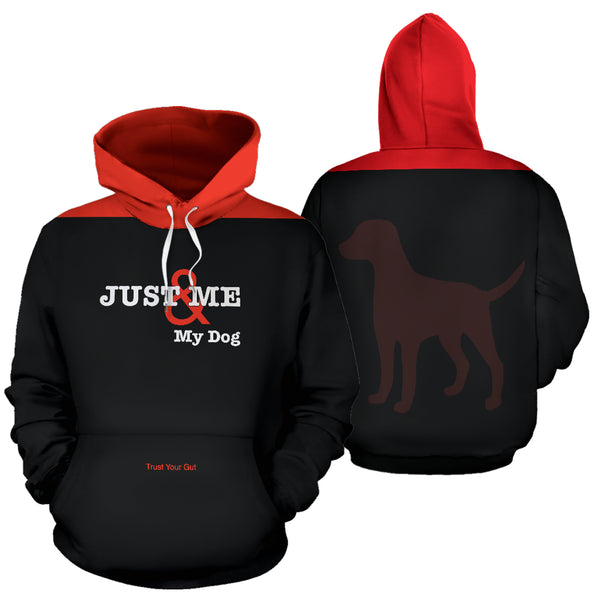 Hoodies4You "Just Me and My Dog" Black w/Red Hood and Dog