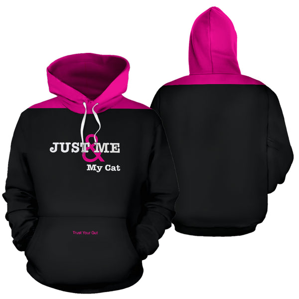 Hoodies4You "Just Me and My Cat" Black w/Pink Hood