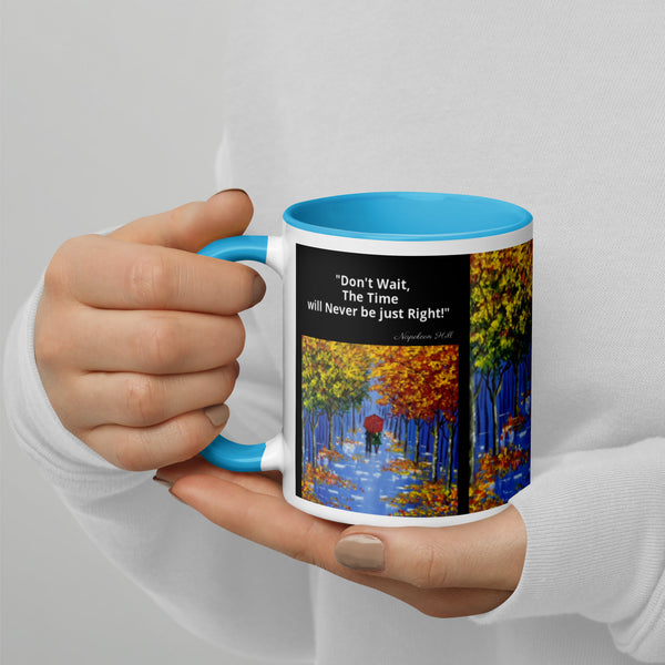 Hoodies4You "Morning Walk" Mug "Don't Wait, The Time will Never be just Right!" Quote by Napoleon Hill